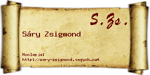 Sáry Zsigmond névjegykártya