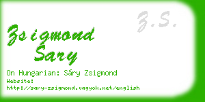 zsigmond sary business card